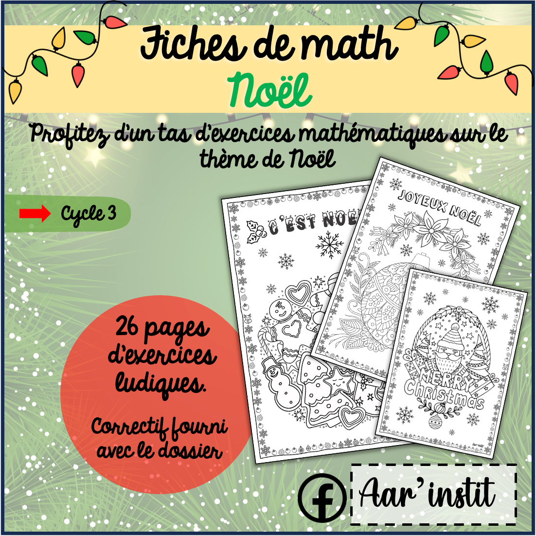 Des fiches de mathématiques pour Noël