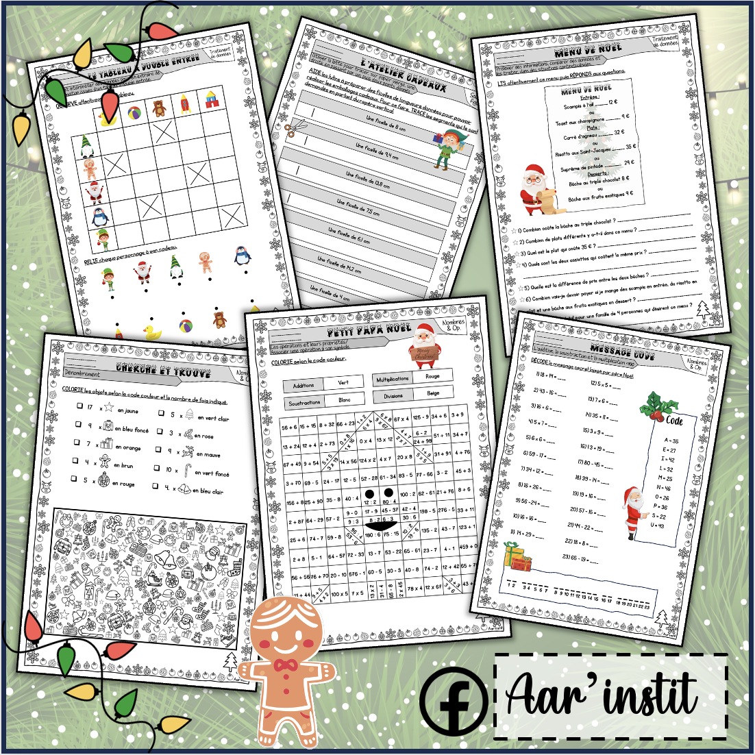 Des fiches de mathématiques pour Noël