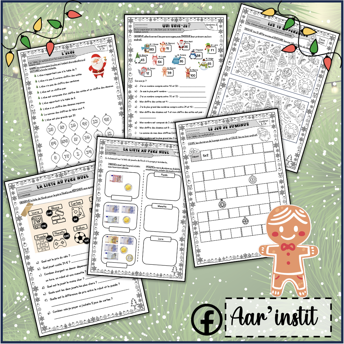 Des fiches de mathématiques pour Noël