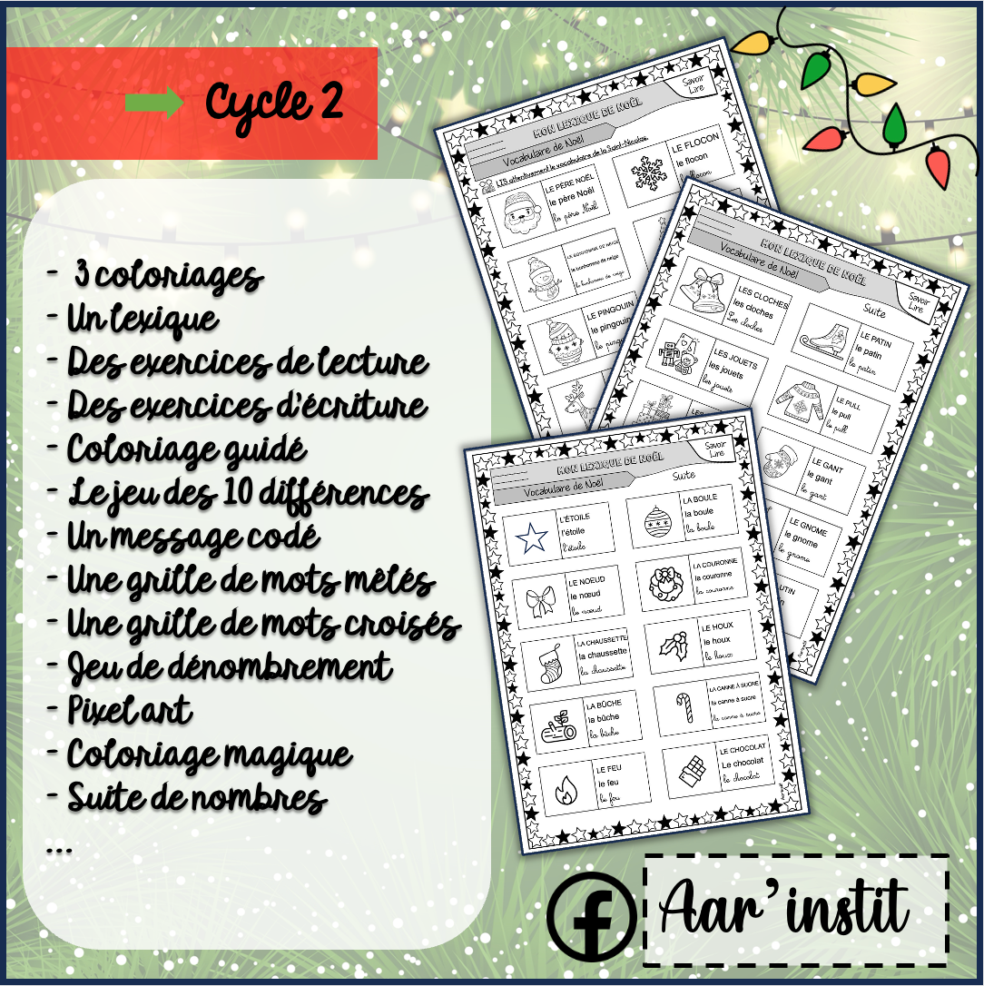 Des fiches de français et de math