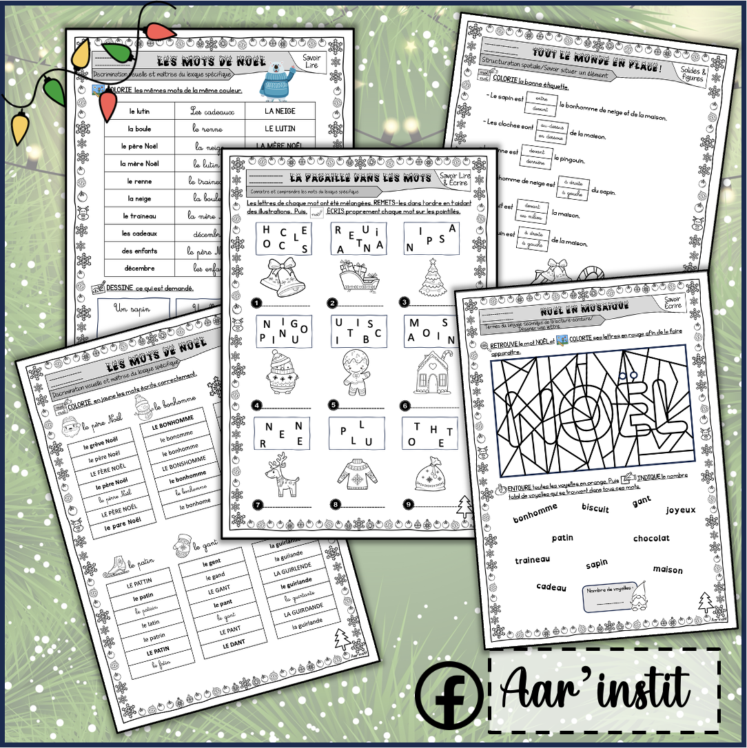 Des fiches de français et de math