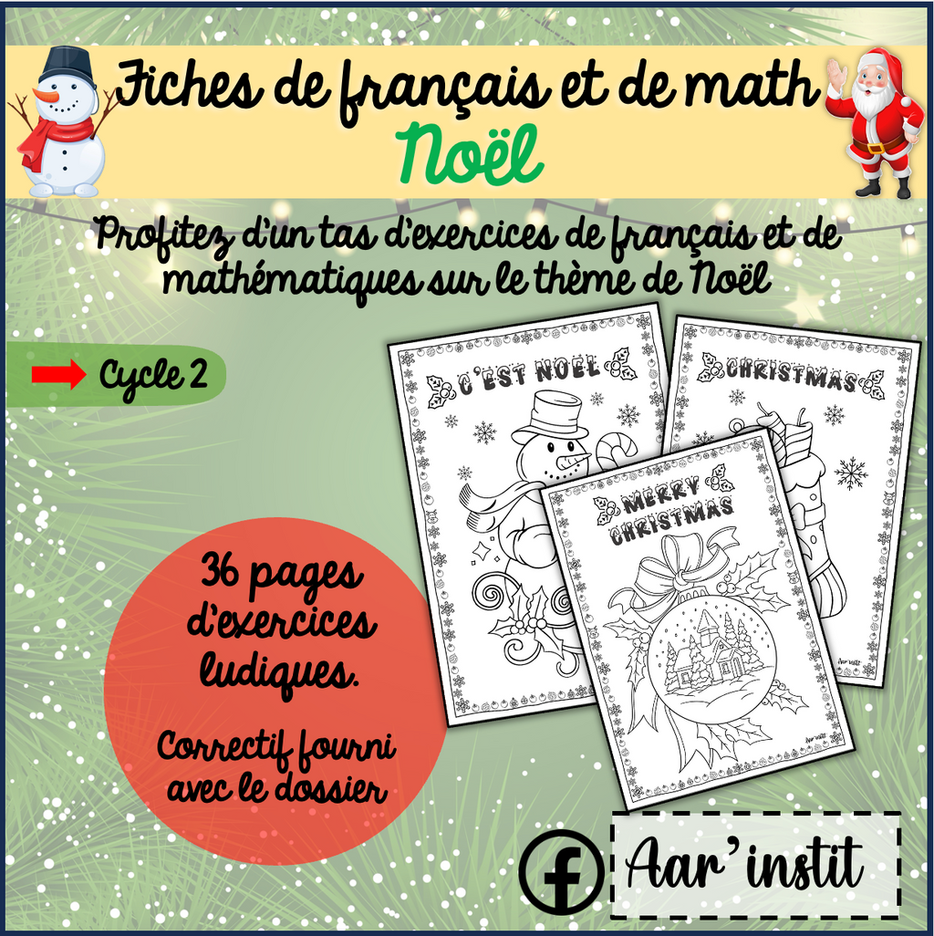 Des fiches de français et de math