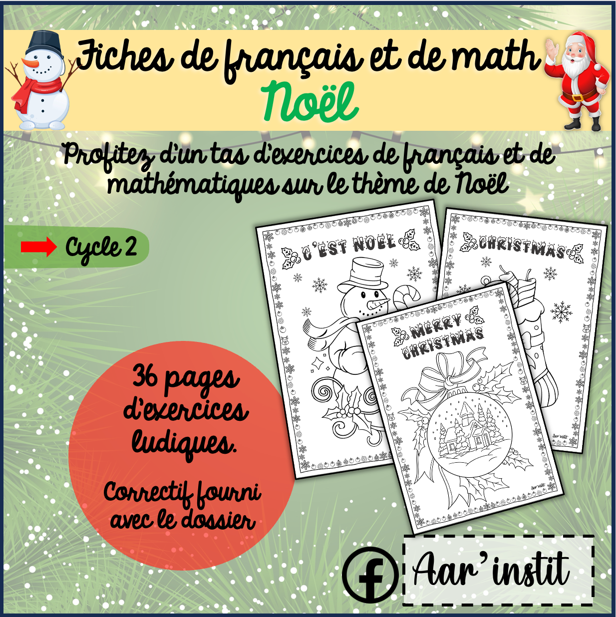 Des fiches de français et de math