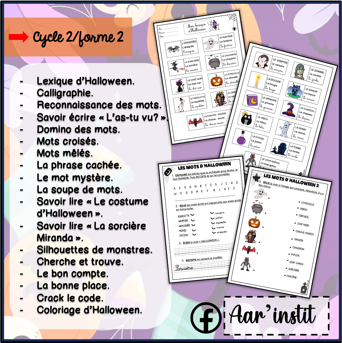 Mon dossier d'Halloween (cycle 2)