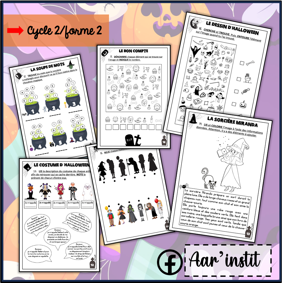 Mon dossier d'Halloween (cycle 2)