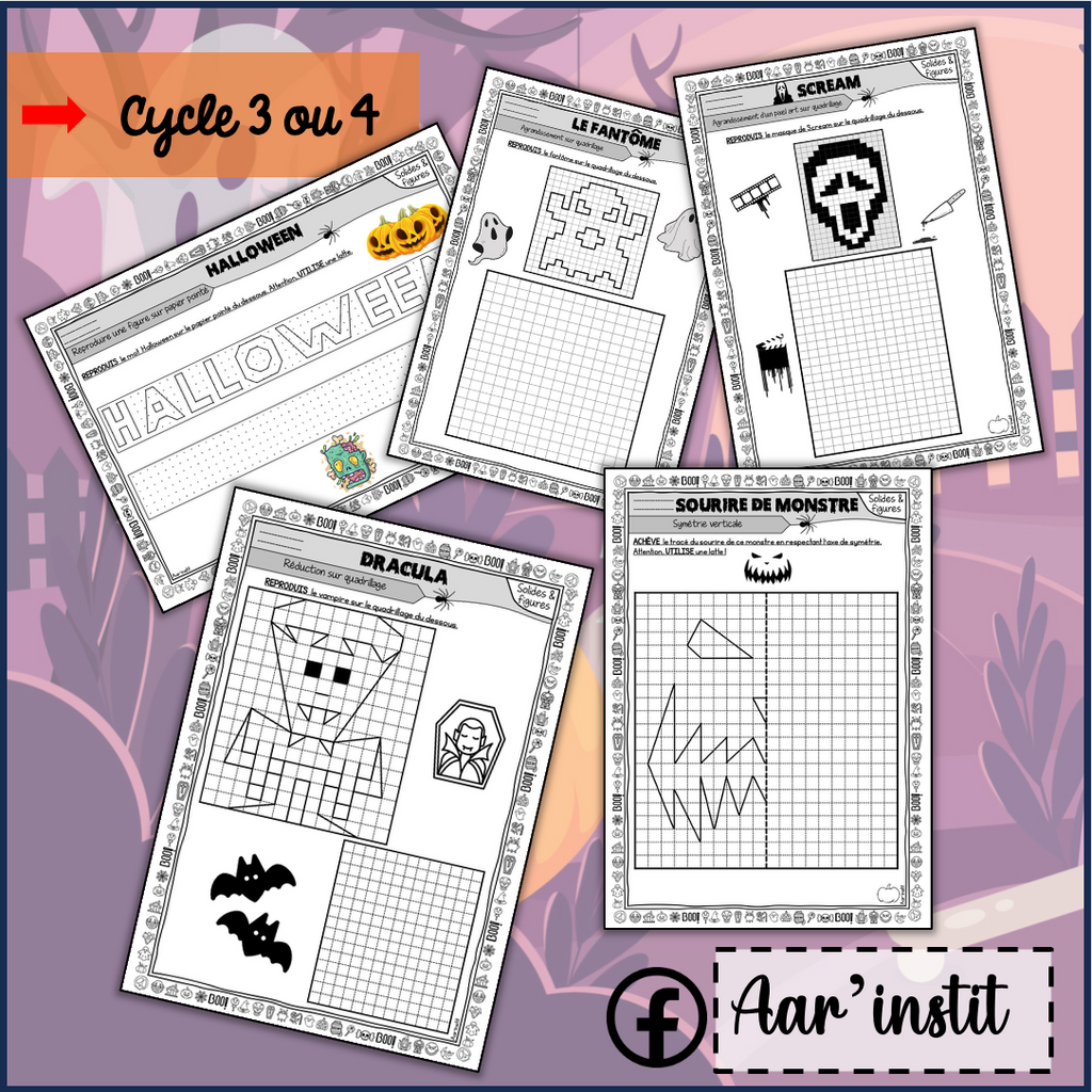 Des fiches de mathématiques pour Halloween (cycle 3 ou 4)