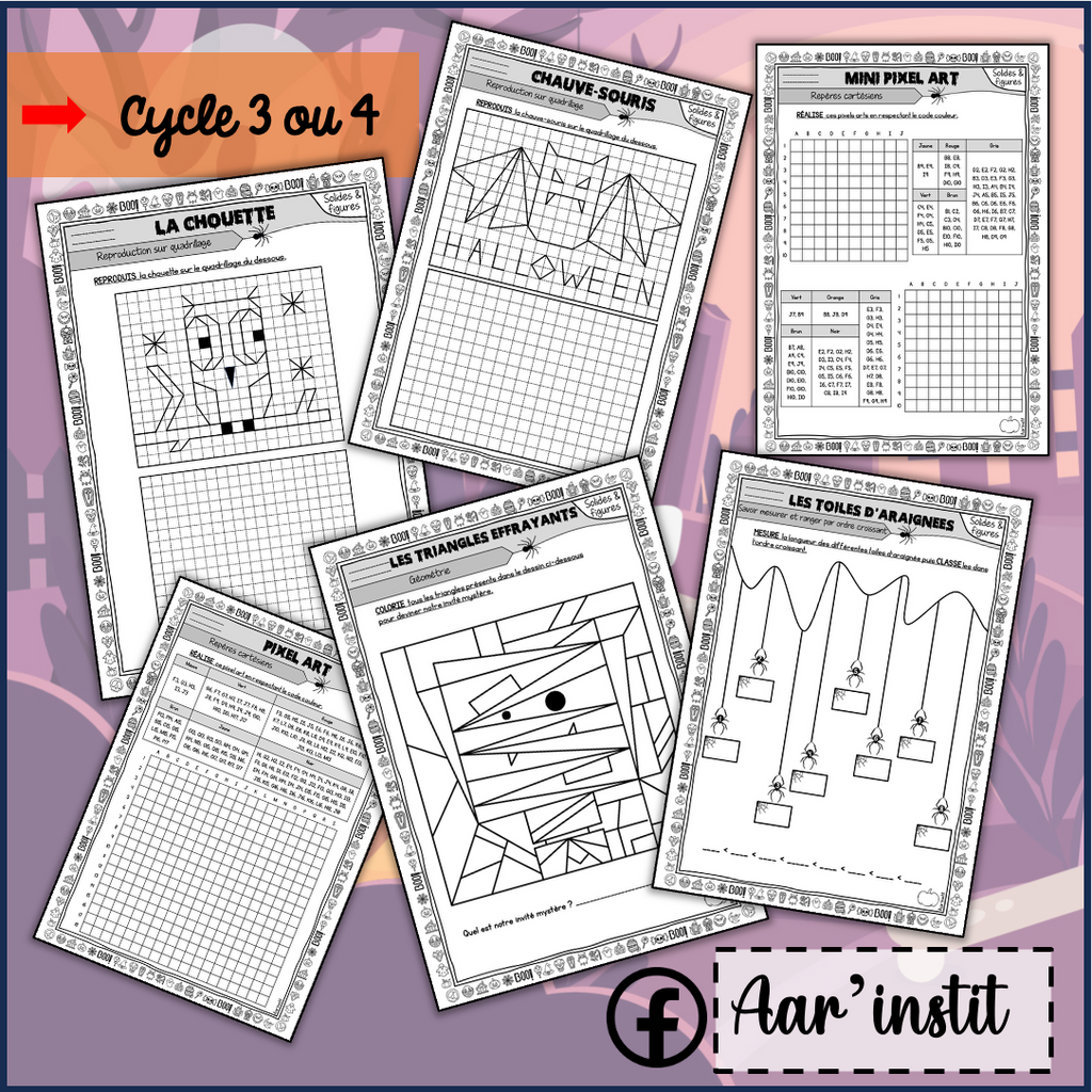 Des fiches de mathématiques pour Halloween (cycle 3 ou 4)