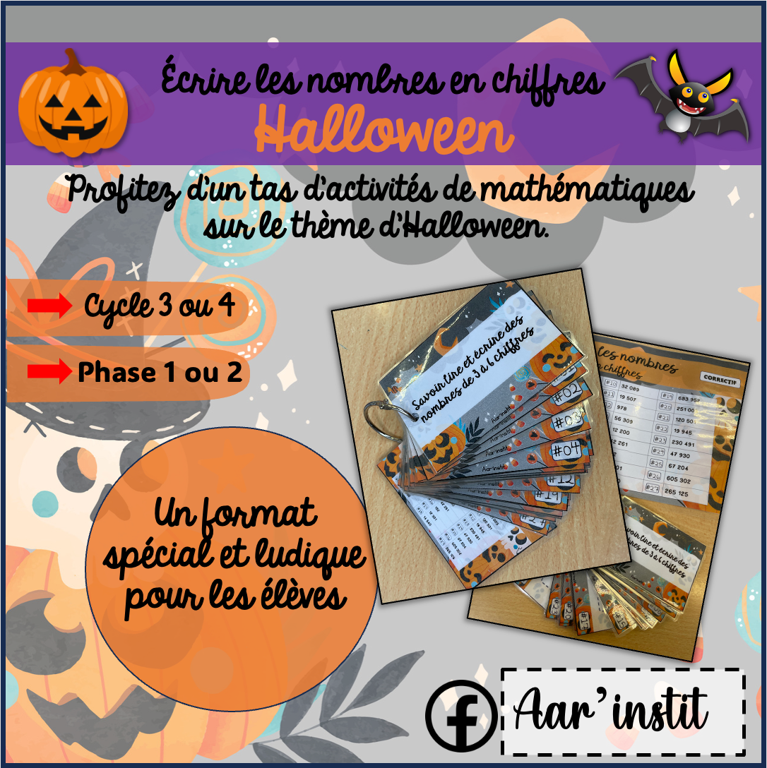 Porte-clés d'Halloween : "Écrire des nombres en chiffres".