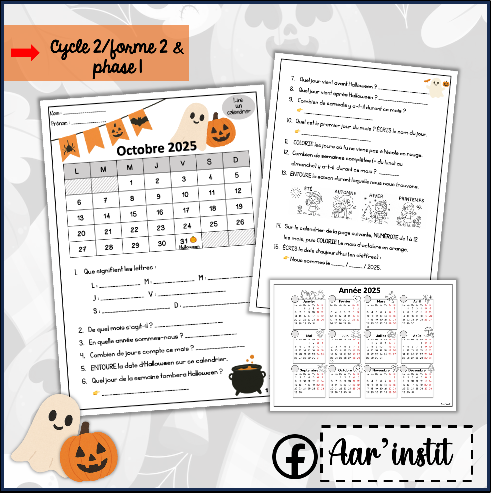 Lire le calendrier - Octobre