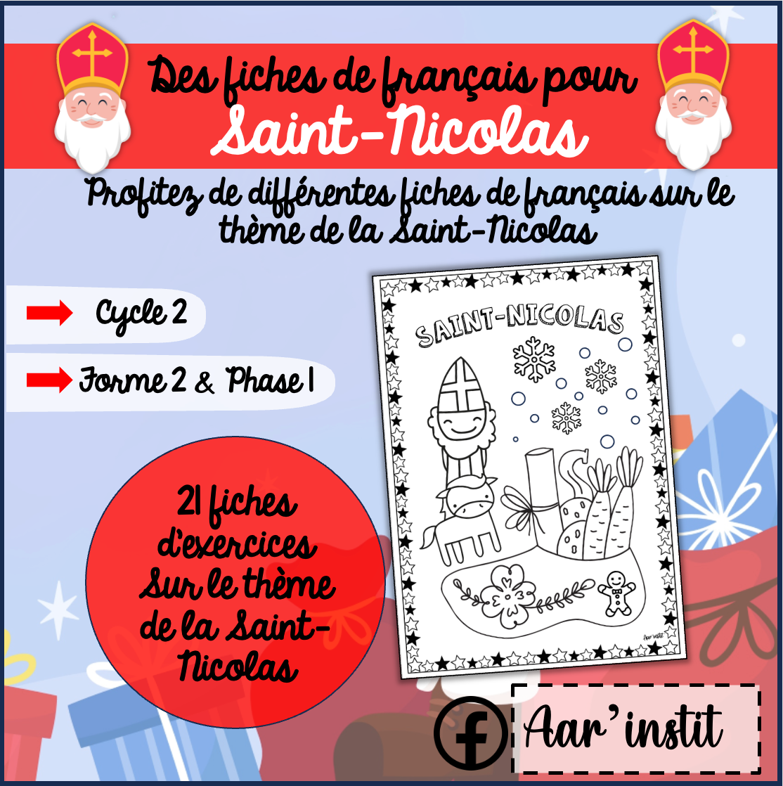 Des fiches de français pour Saint-Nicolas