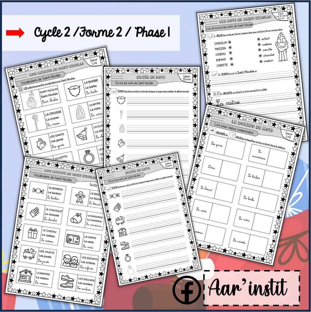 Des fiches de français pour Saint-Nicolas
