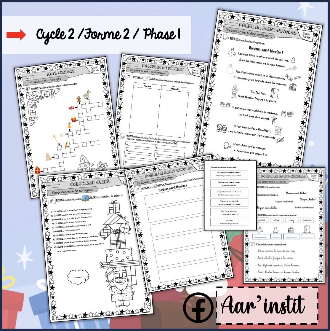 Des fiches de français pour Saint-Nicolas