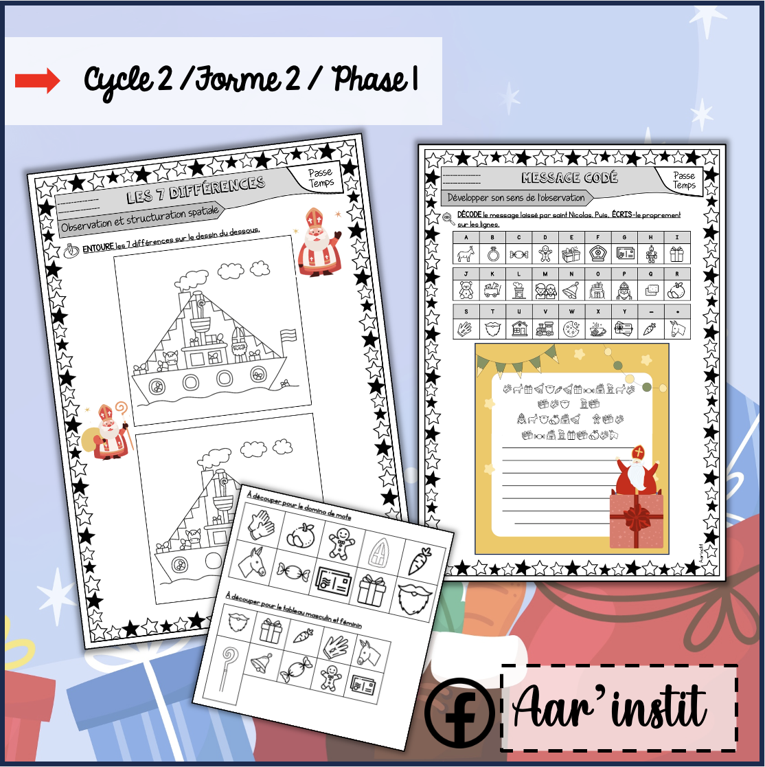 Des fiches de français pour Saint-Nicolas