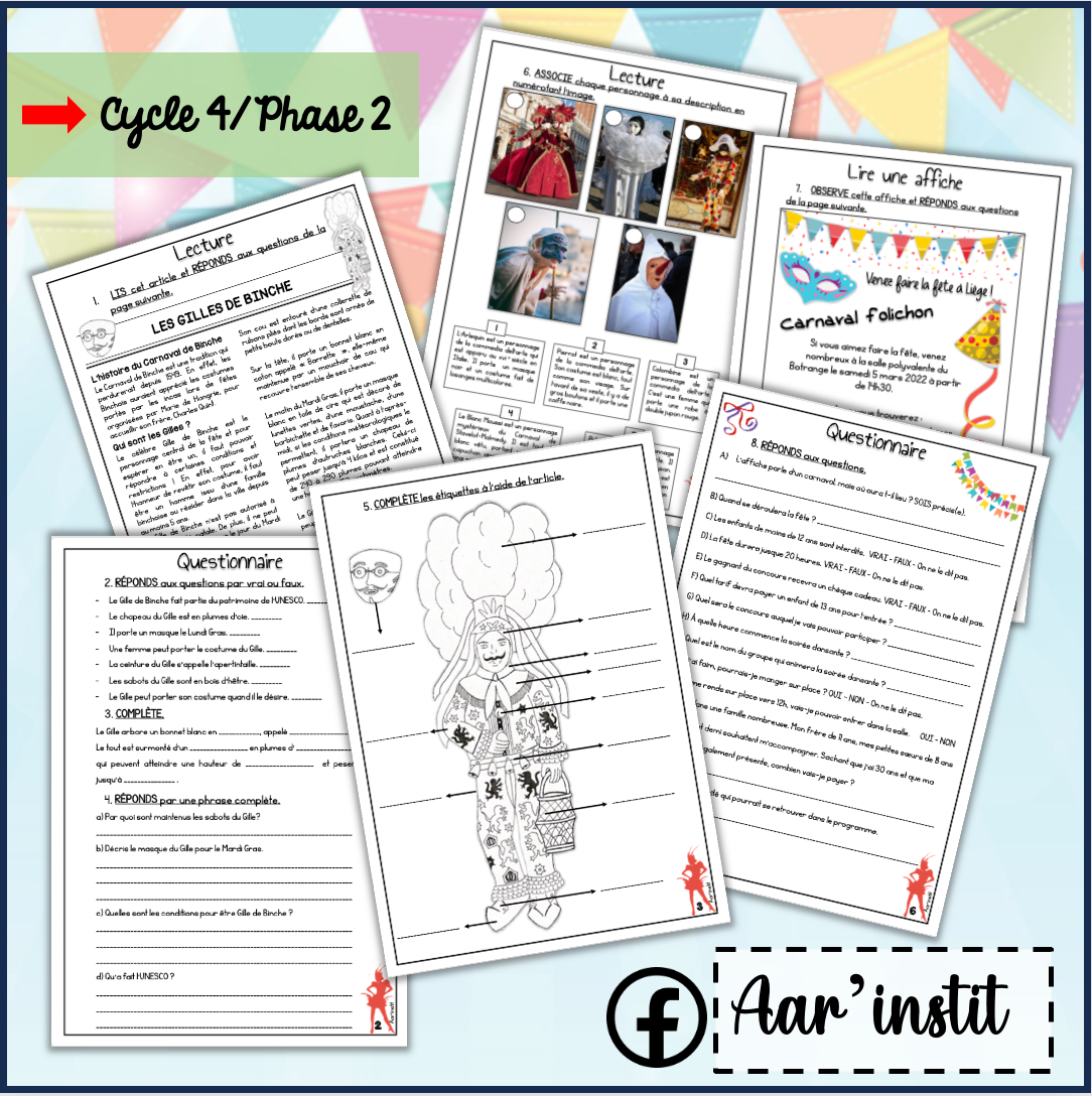 Mon dossier de Carnaval (cycle 4)