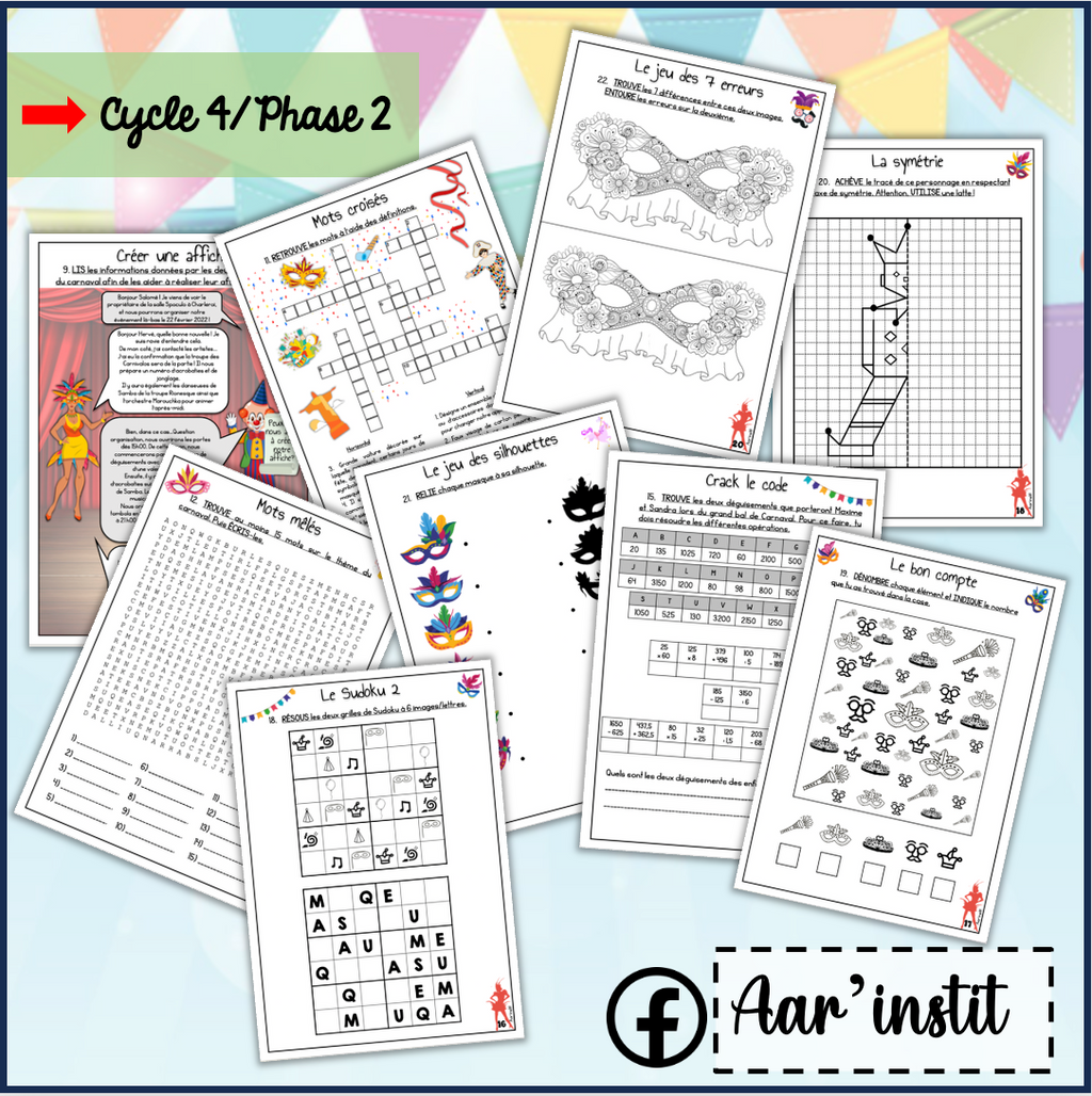 Mon dossier de Carnaval (cycle 4)