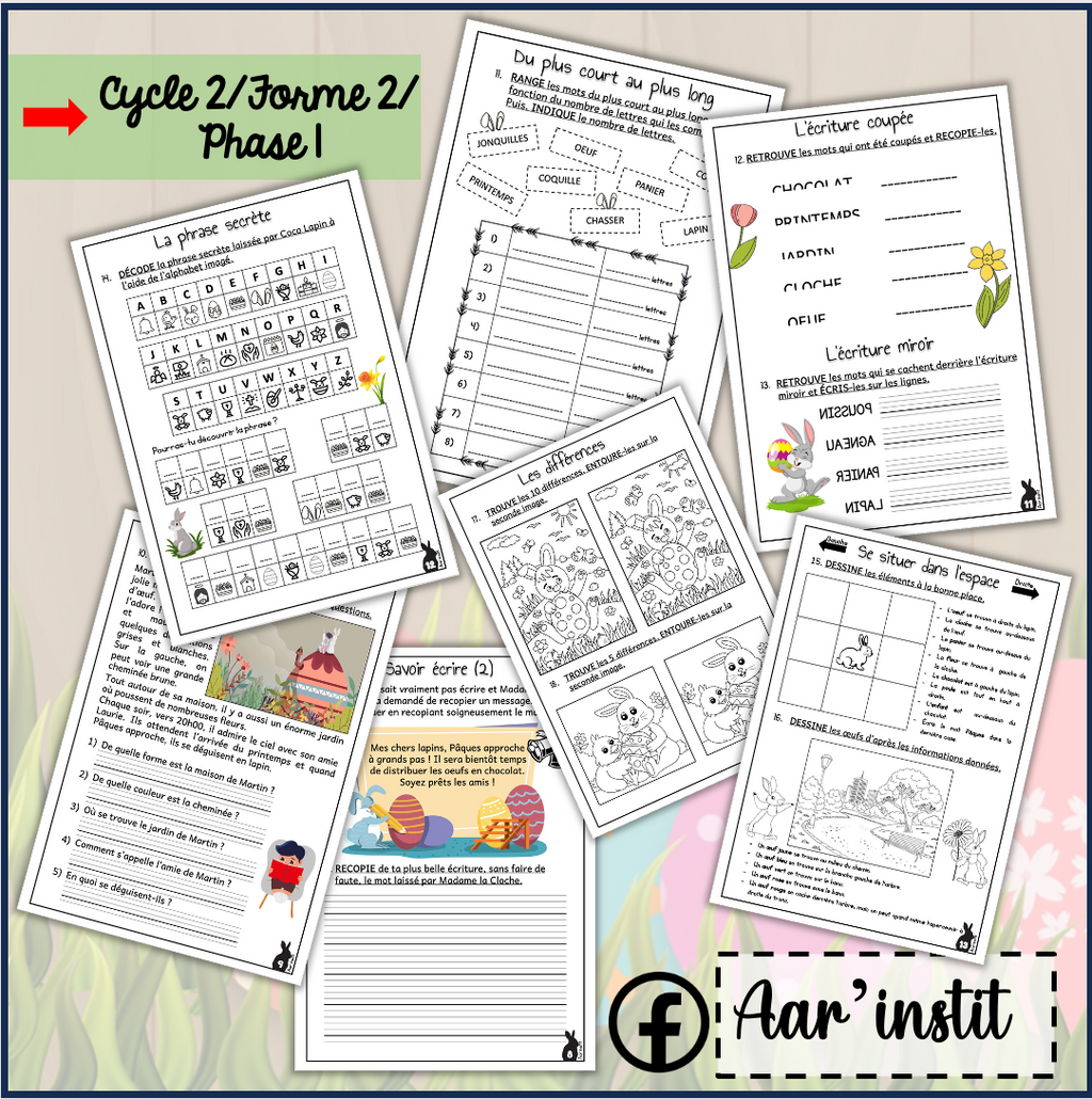 Mon dossier de Pâques (cycle 2)