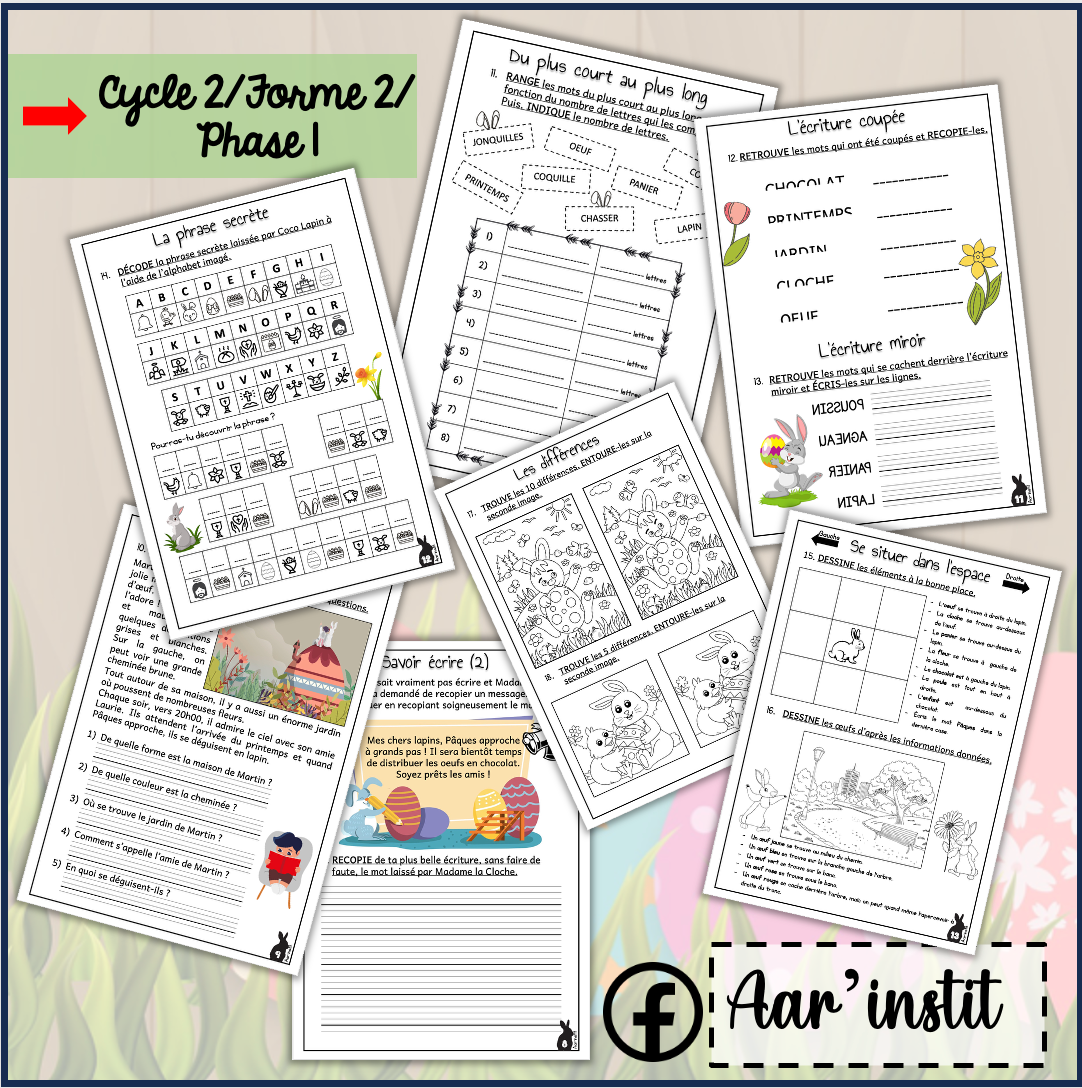 Mon dossier de Pâques (cycle 2)