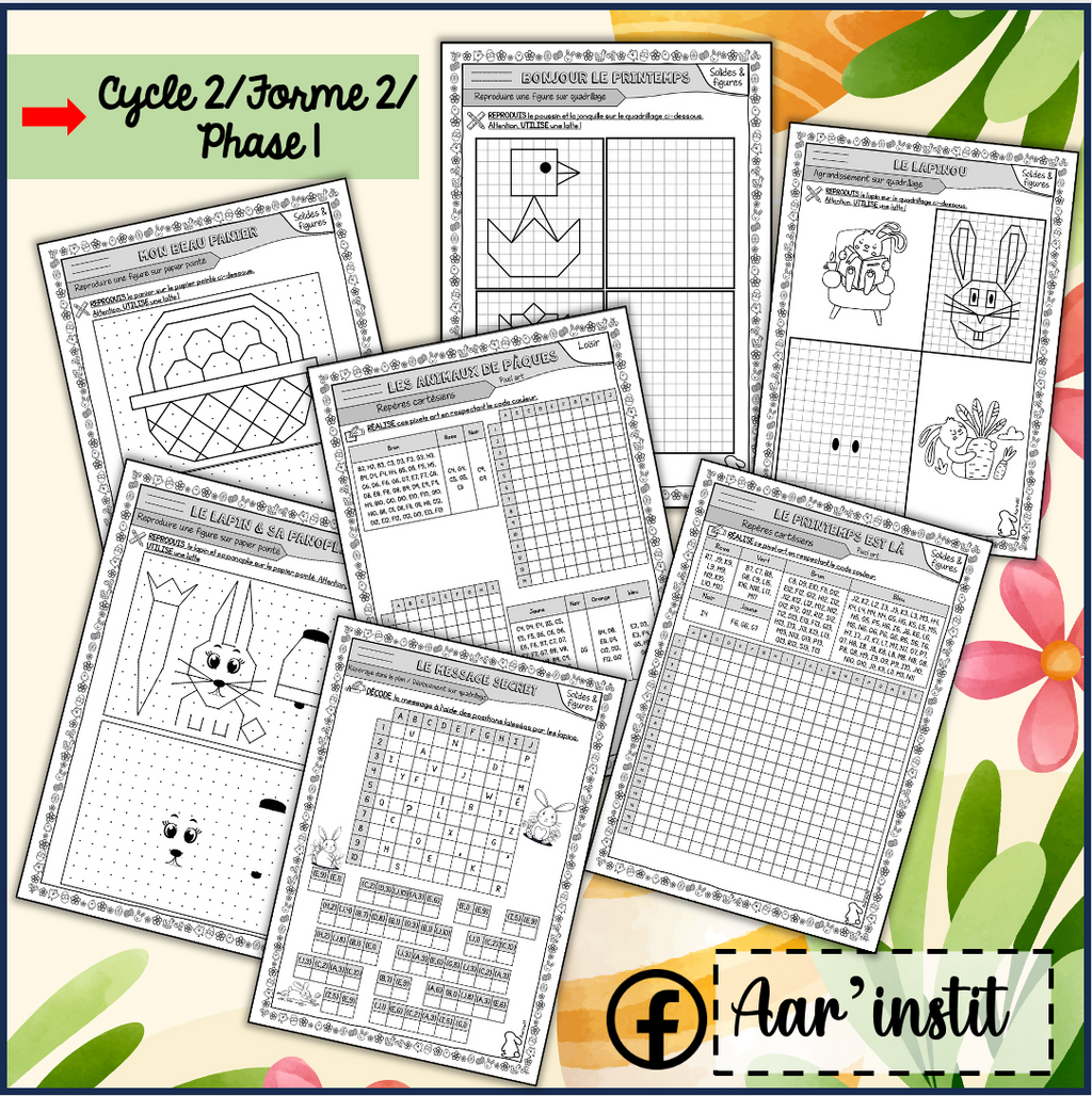Des fiches de math pour Pâques (cycle 2)