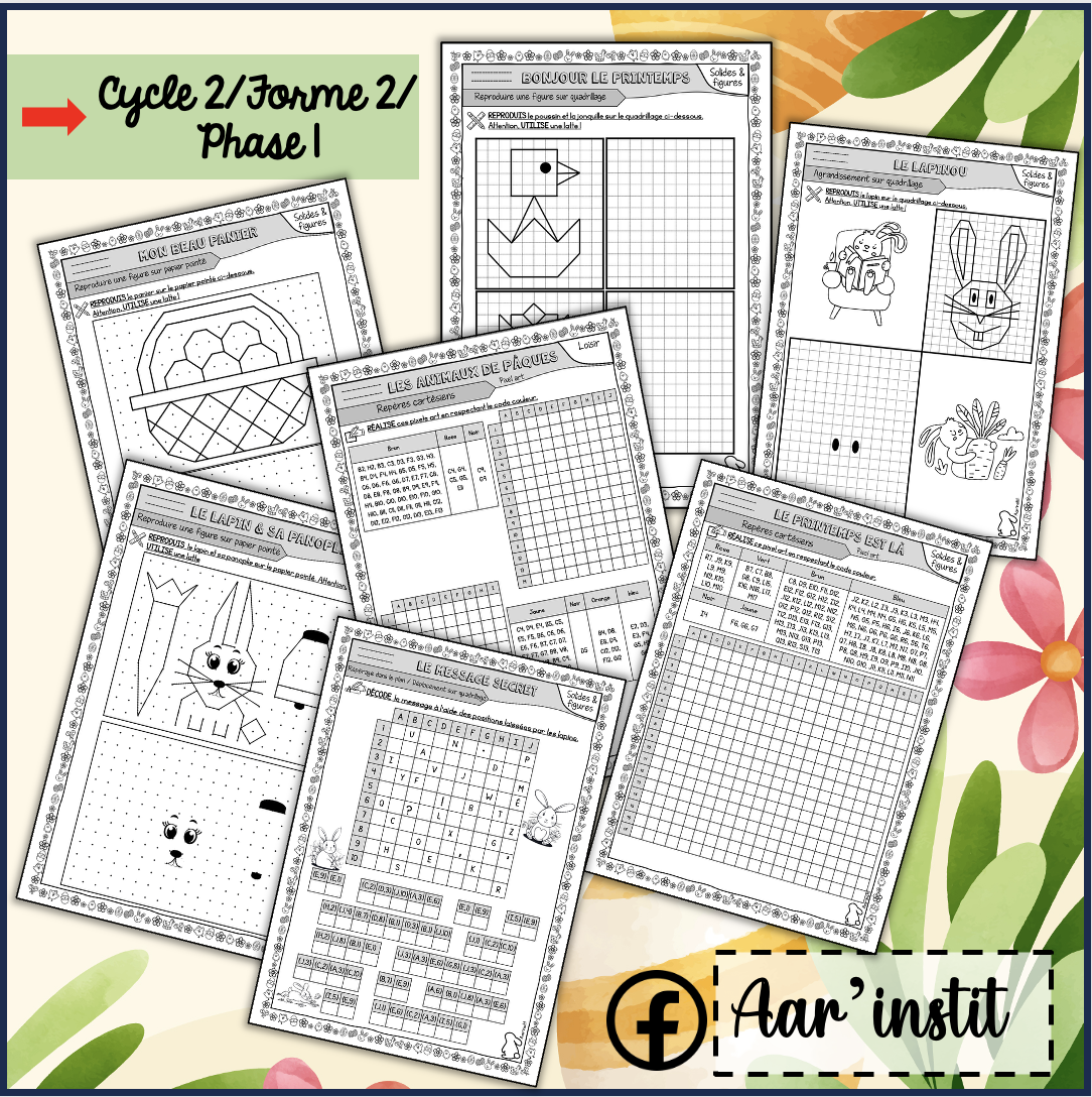 Des fiches de math pour Pâques (cycle 2)