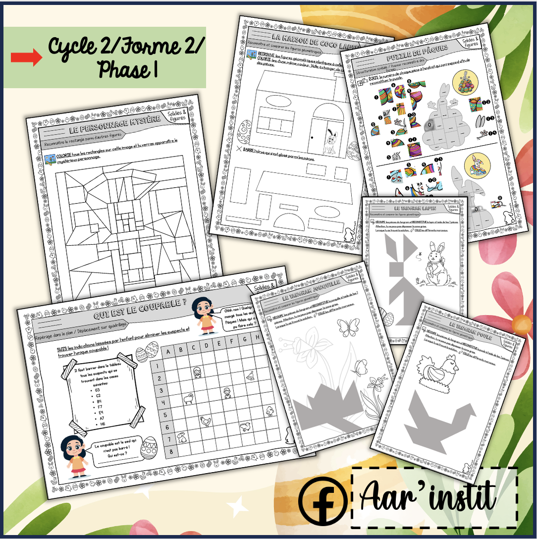 Des fiches de math pour Pâques (cycle 2)