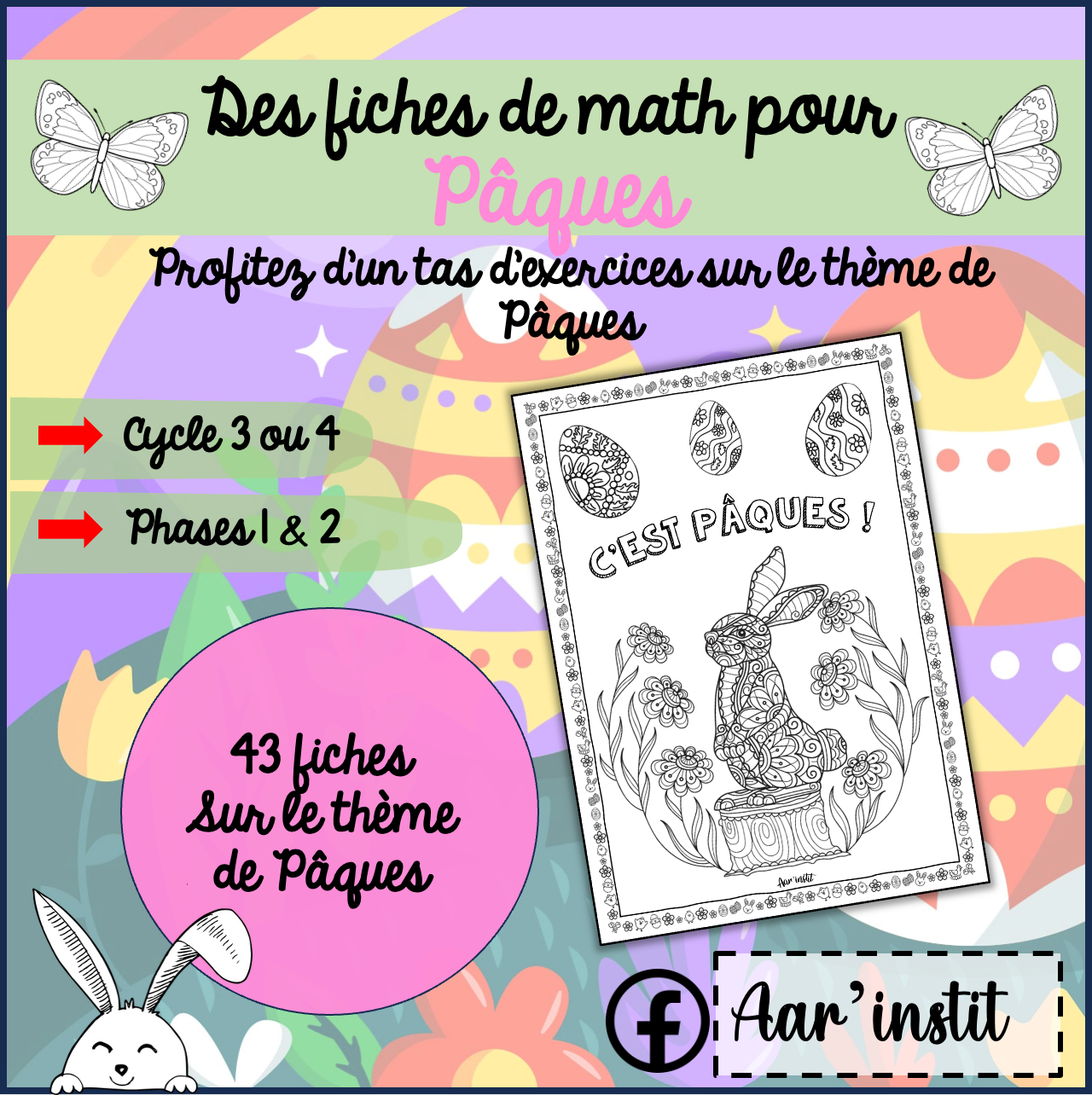 Fiches de mathématiques pour Pâques (cycle 3 ou 4)