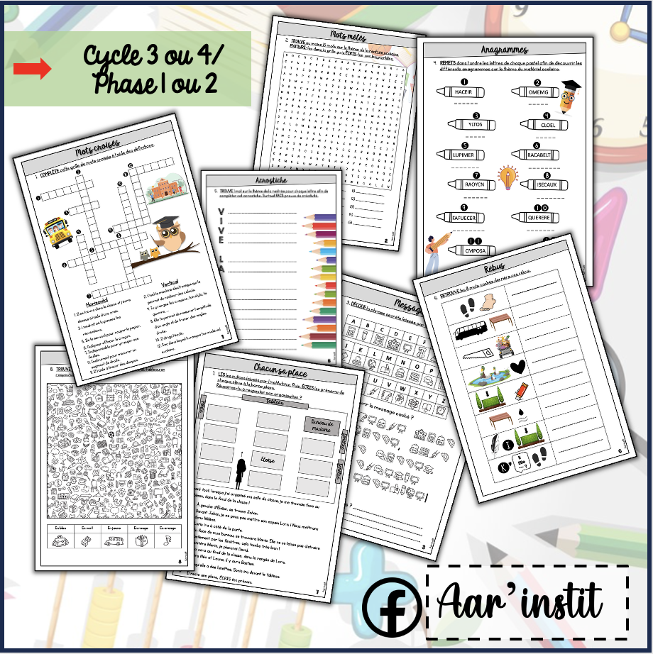 Dossier de la rentrée (cycle 3 ou 4)