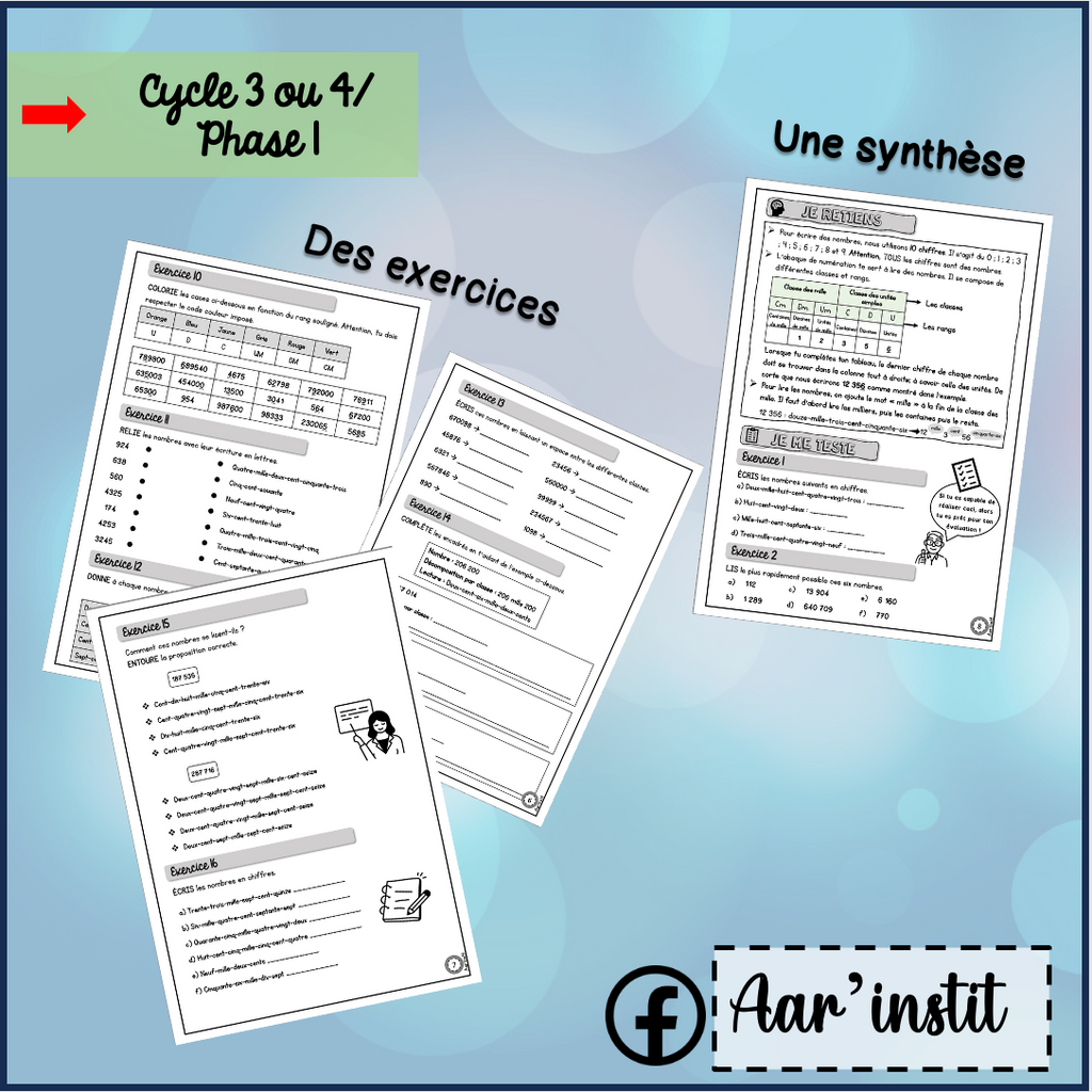 Syllabus phase 1 - Chapitre 1 - Lire tout nombre composé de 3 à 6 chiffres