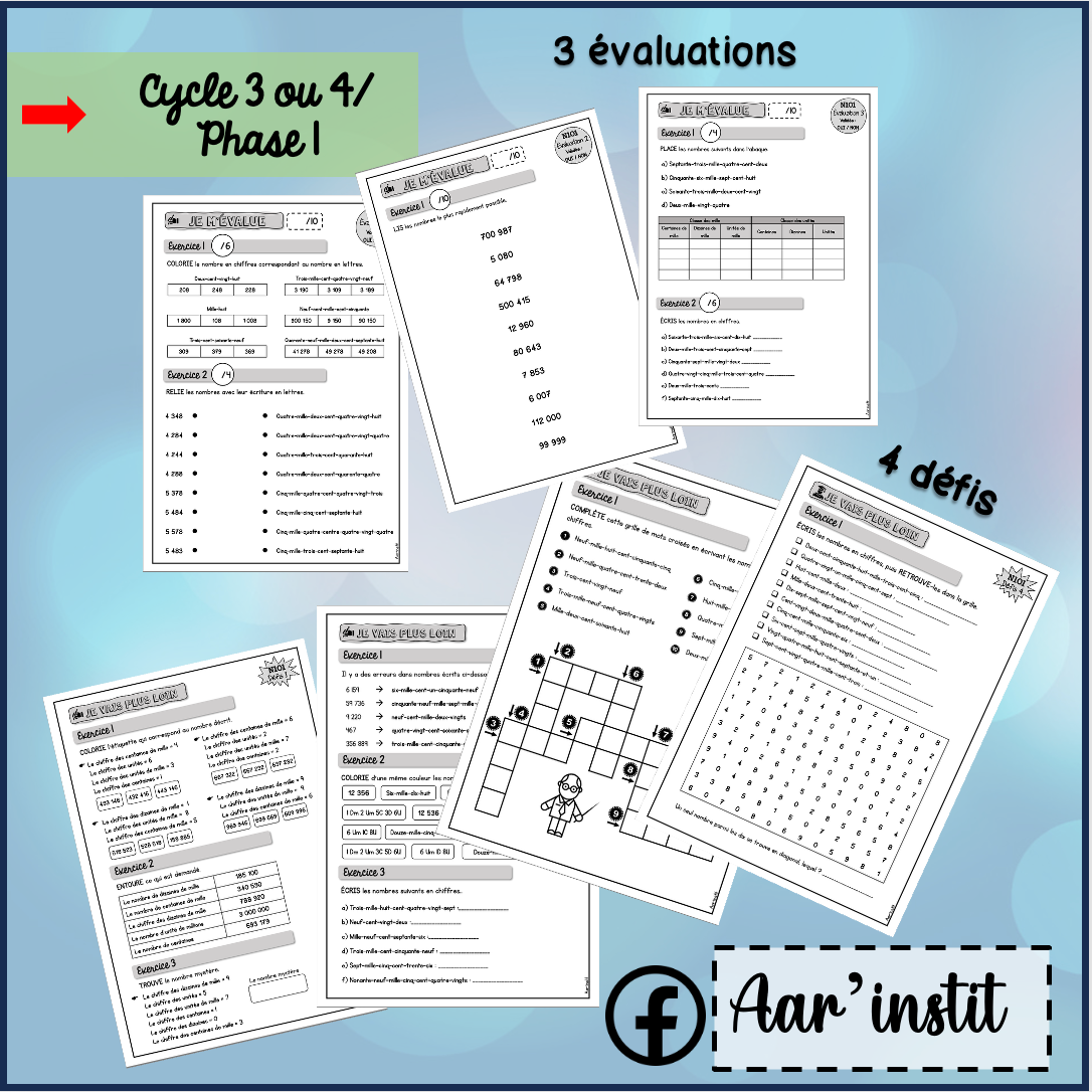 Syllabus phase 1 - Chapitre 1 - Lire tout nombre composé de 3 à 6 chiffres