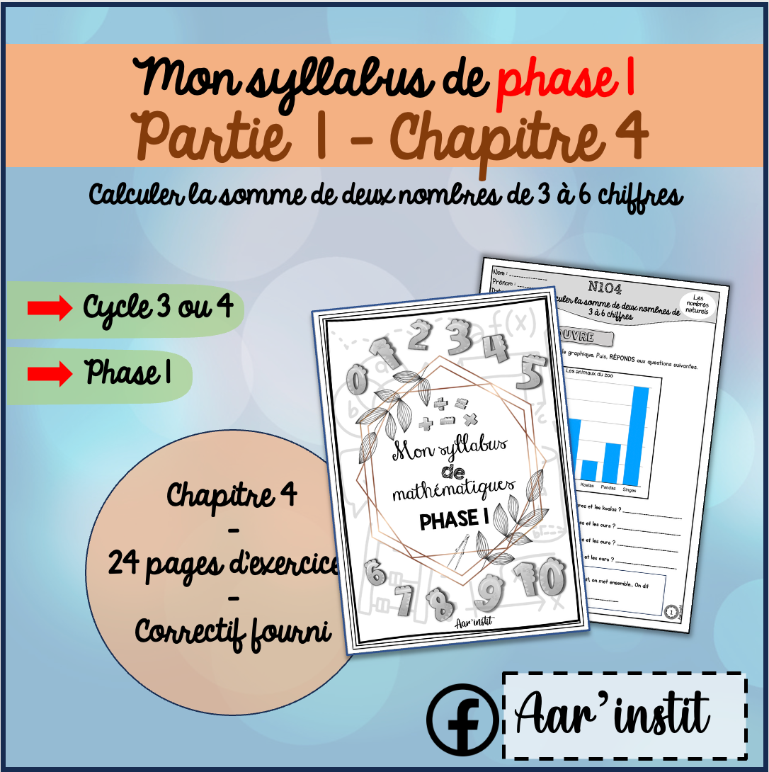 Syllabus phase 1 - Chapitre 4 - L'addition
