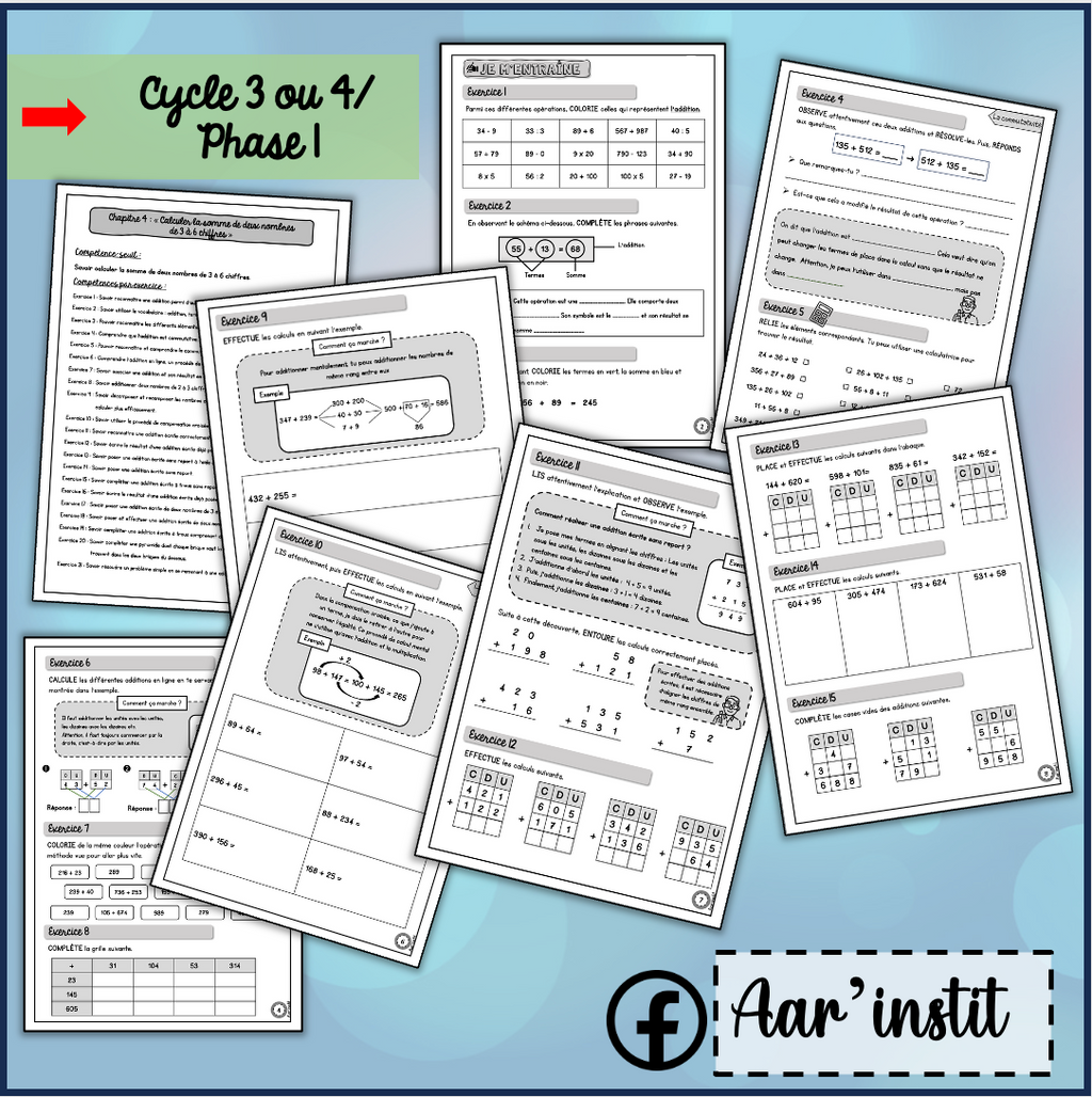 Syllabus phase 1 - Chapitre 4 - L'addition