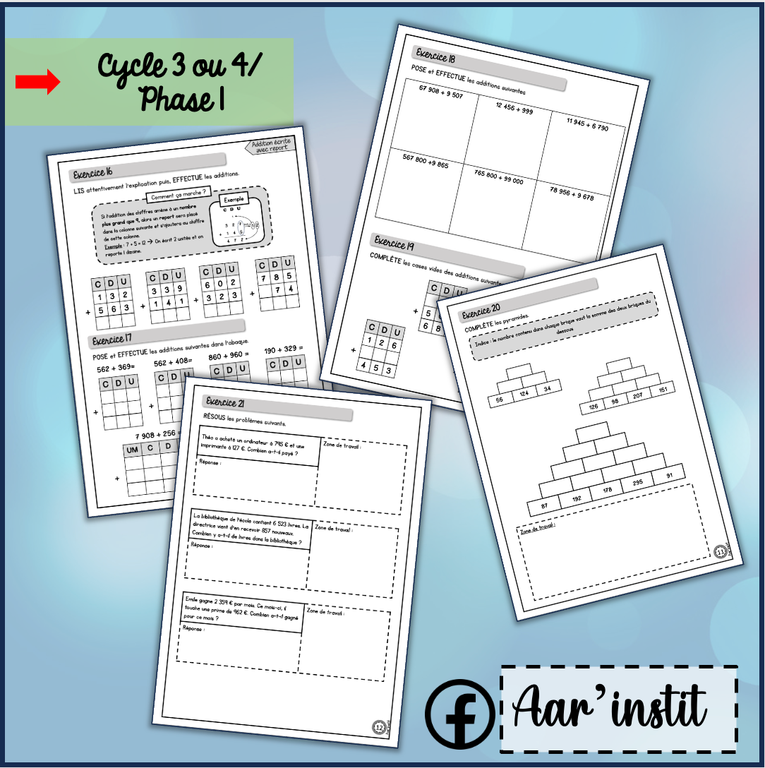 Syllabus phase 1 - Chapitre 4 - L'addition