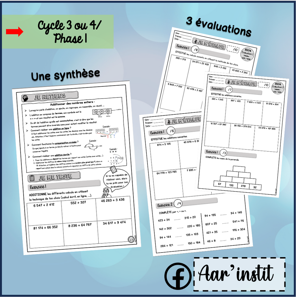 Syllabus phase 1 - Chapitre 4 - L'addition
