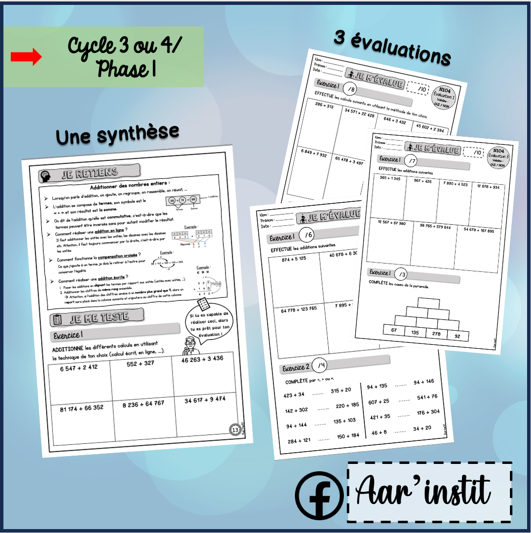 Syllabus phase 1 - Chapitre 4 - L'addition