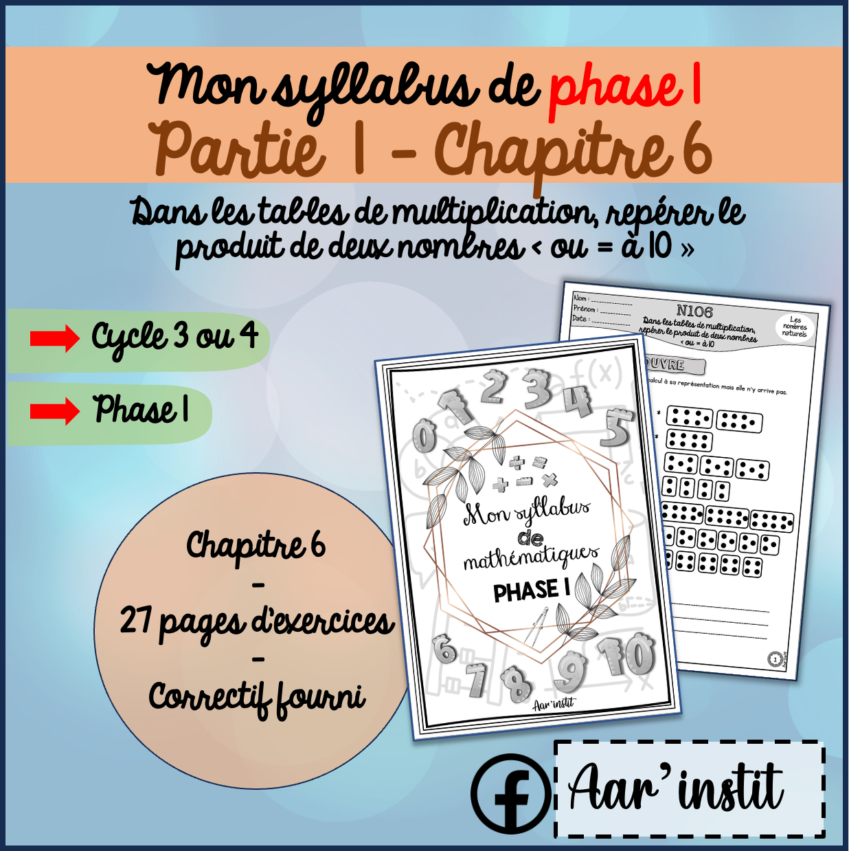 Syllabus phase 1 - Chapitre 6 - Les tables de multiplication