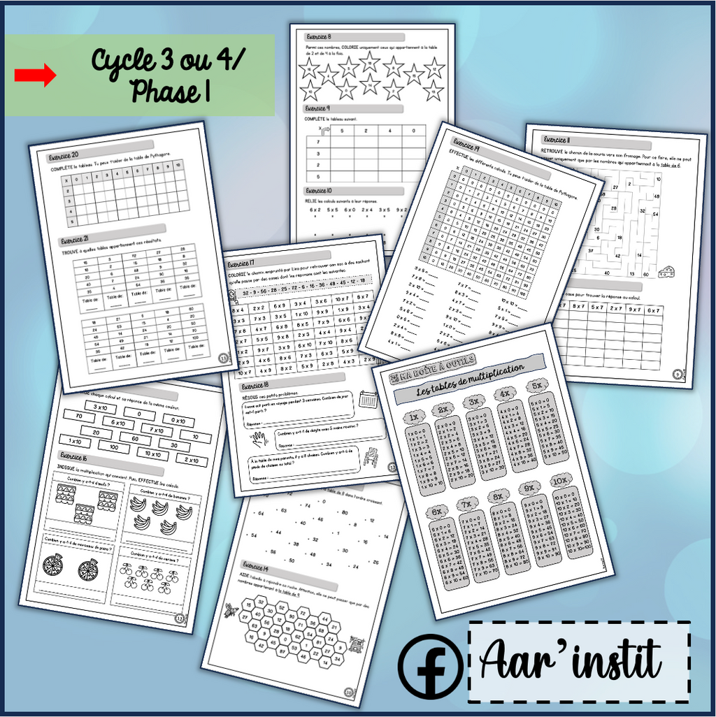 Syllabus phase 1 - Chapitre 6 - Les tables de multiplication
