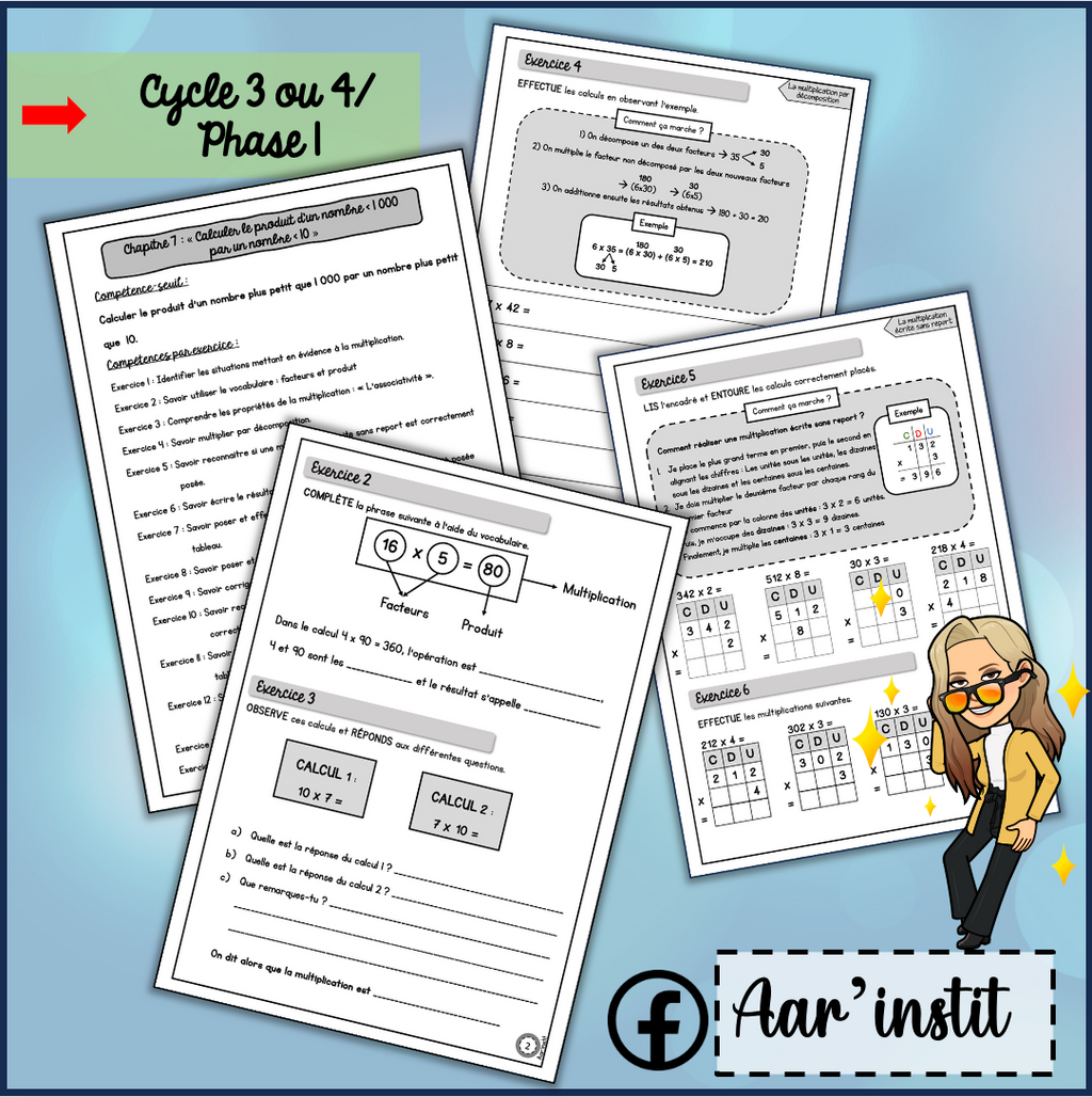 Syllabus phase 1 - Chapitre 7 - La multiplication écrite