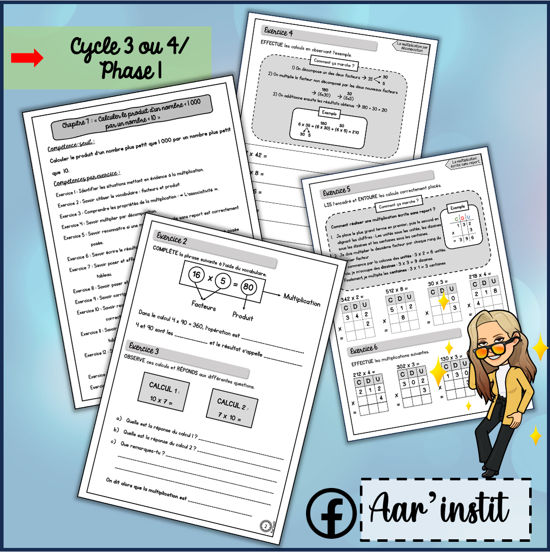 Syllabus phase 1 - Chapitre 7 - La multiplication écrite