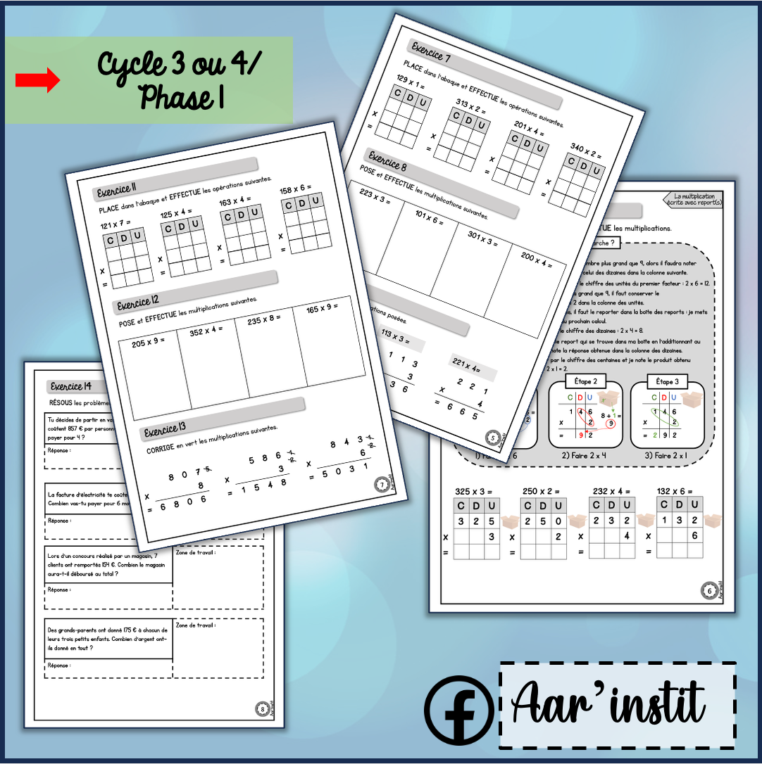 Syllabus phase 1 - Chapitre 7 - La multiplication écrite