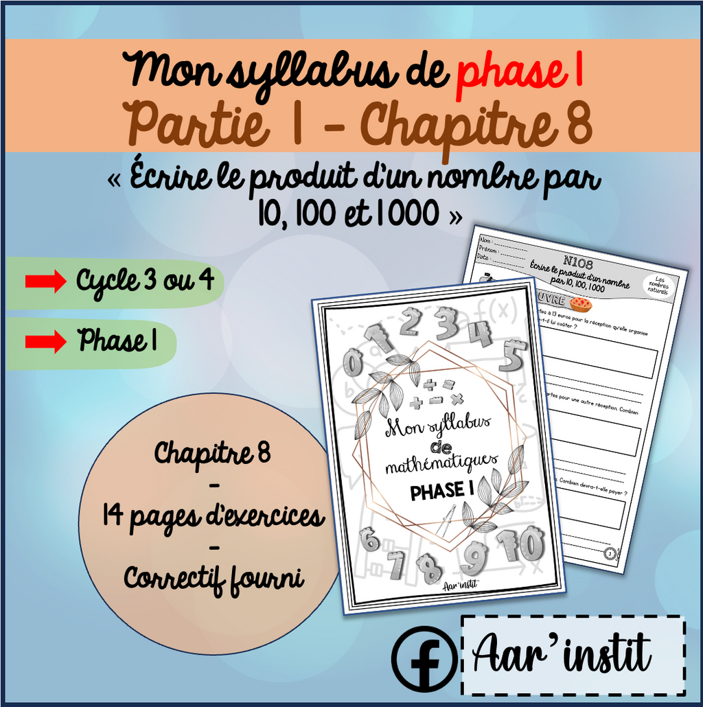 Syllabus phase 1 - Chapitre 8 - Multiplier par 10, 100 et 1 000