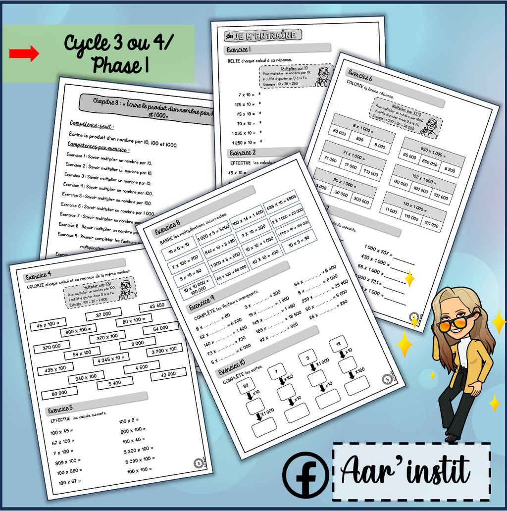 Syllabus phase 1 - Chapitre 8 - Multiplier par 10, 100 et 1 000