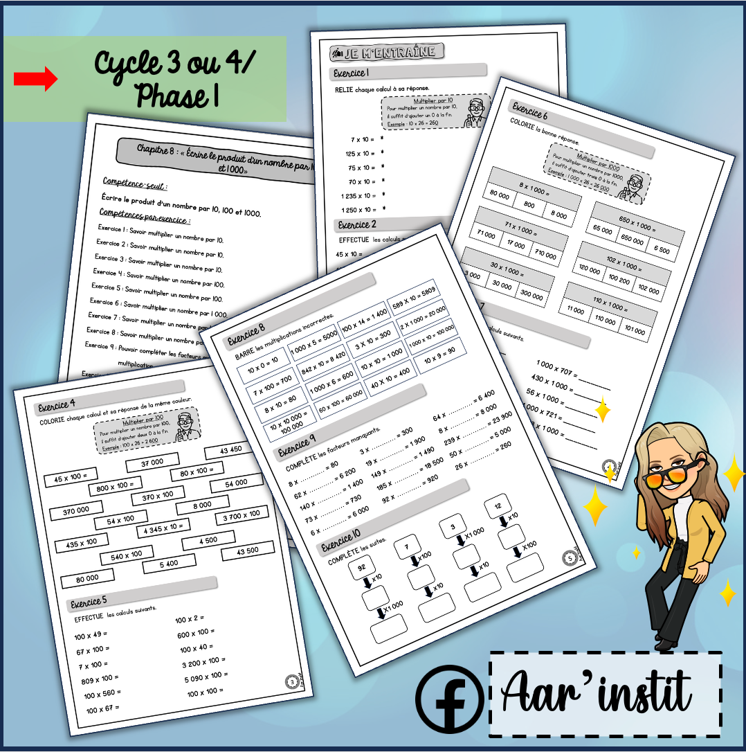 Syllabus phase 1 - Chapitre 8 - Multiplier par 10, 100 et 1 000