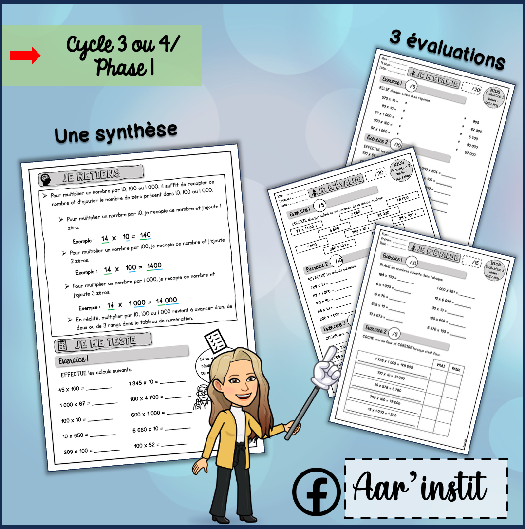 Syllabus phase 1 - Chapitre 8 - Multiplier par 10, 100 et 1 000