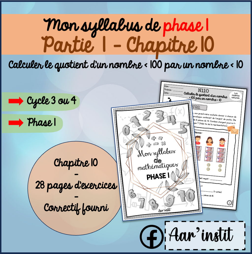 Syllabus phase 1 - Chapitre 10 - La division écrite