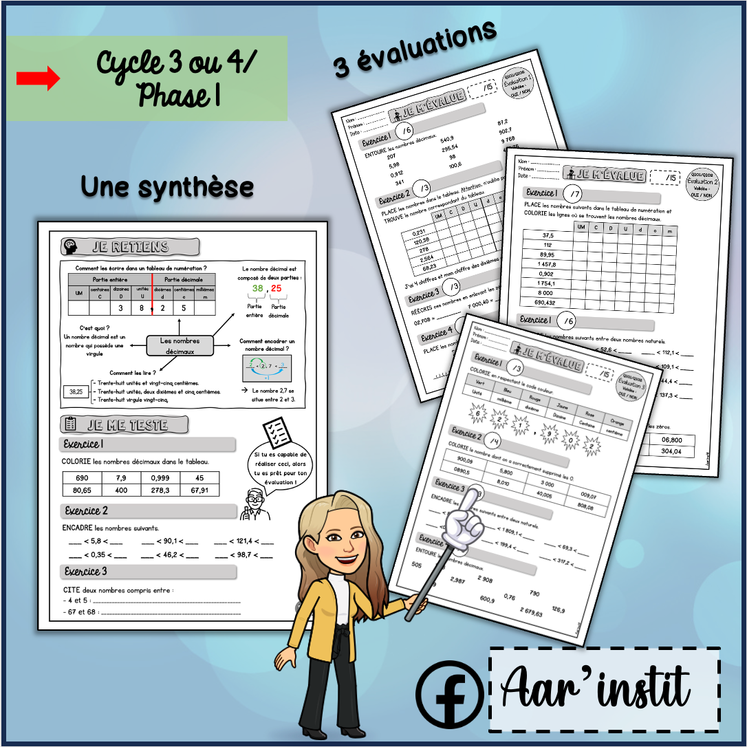 Syllabus phase 1 - Chapitres 11 & 12 - Les nombres décimaux
