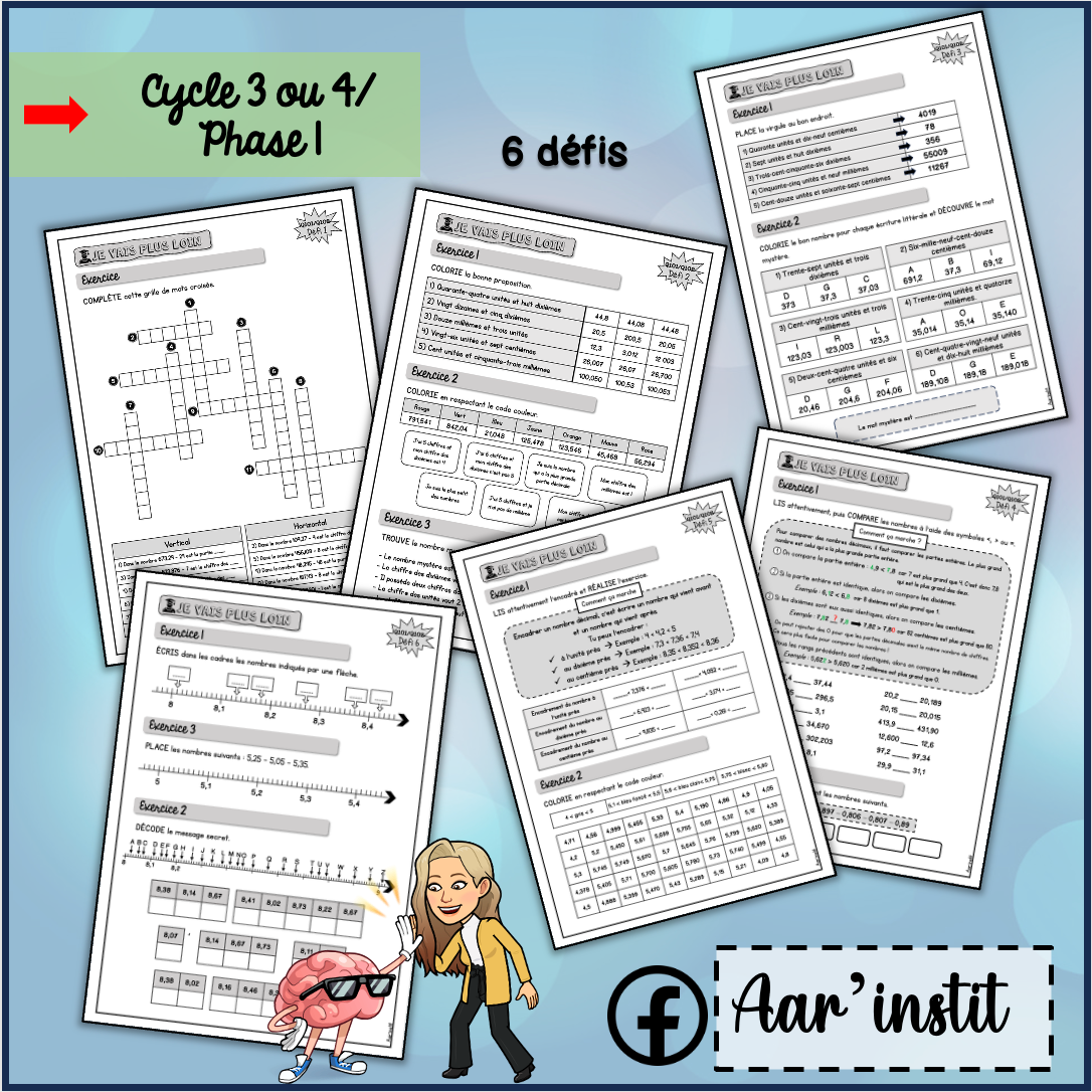 Syllabus phase 1 - Chapitres 11 & 12 - Les nombres décimaux