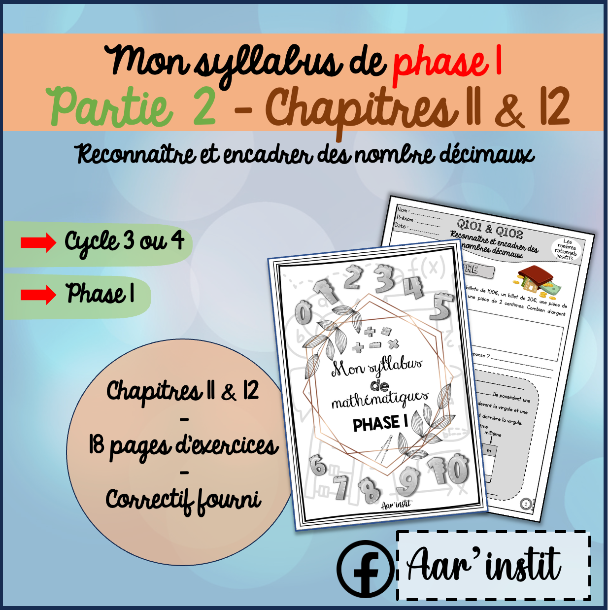 Syllabus phase 1 - Chapitres 11 & 12 - Les nombres décimaux