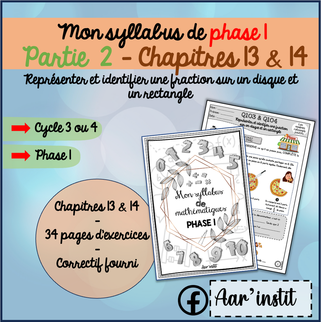 Syllabus phase 1 - Chapitres 13 & 14 - Les fractions
