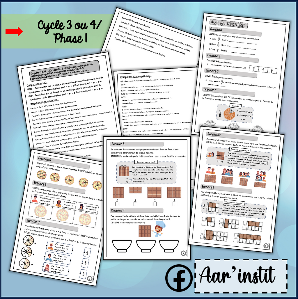 Syllabus phase 1 - Chapitres 13 & 14 - Les fractions
