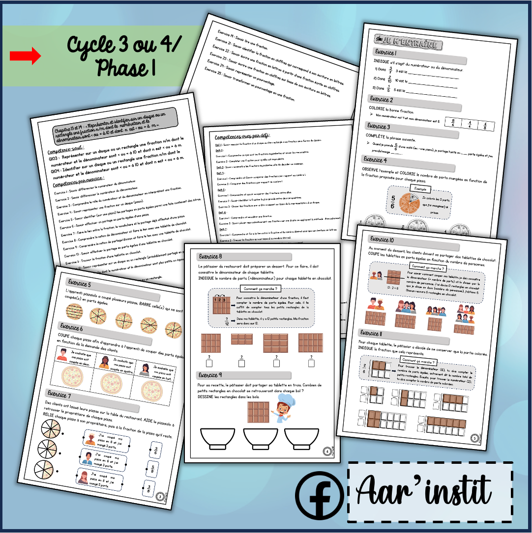 Syllabus phase 1 - Chapitres 13 & 14 - Les fractions