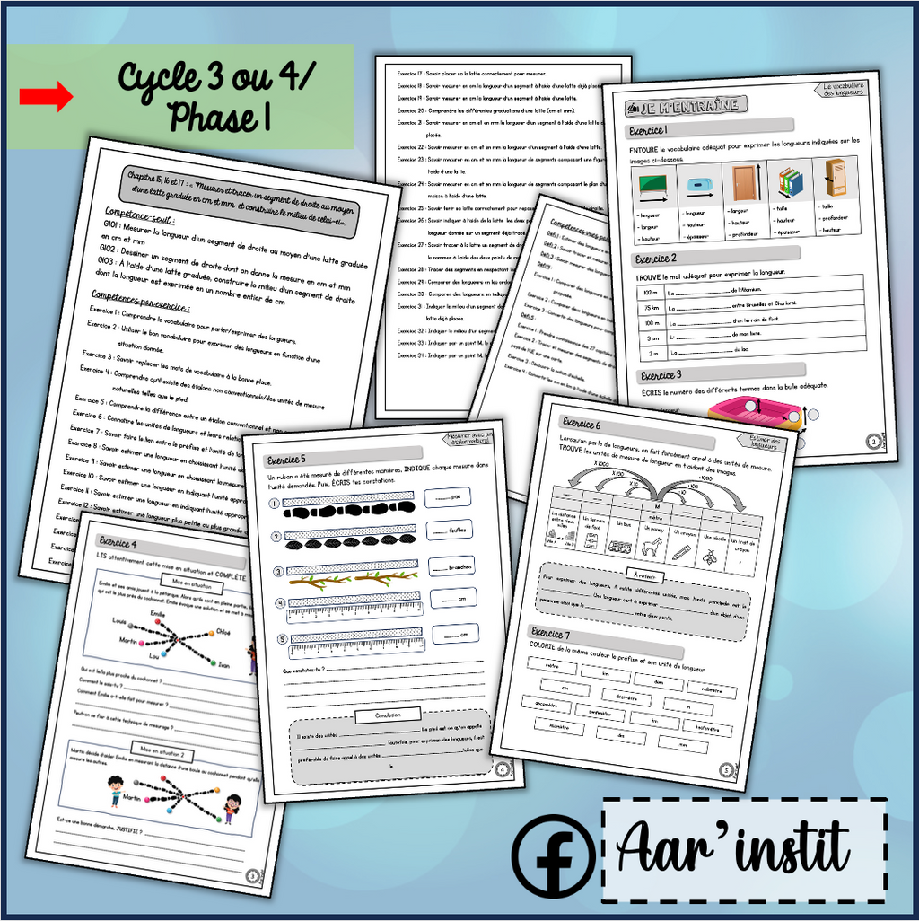 Syllabus phase 1 - Chapitres 15, 16 & 17 - Les longueurs